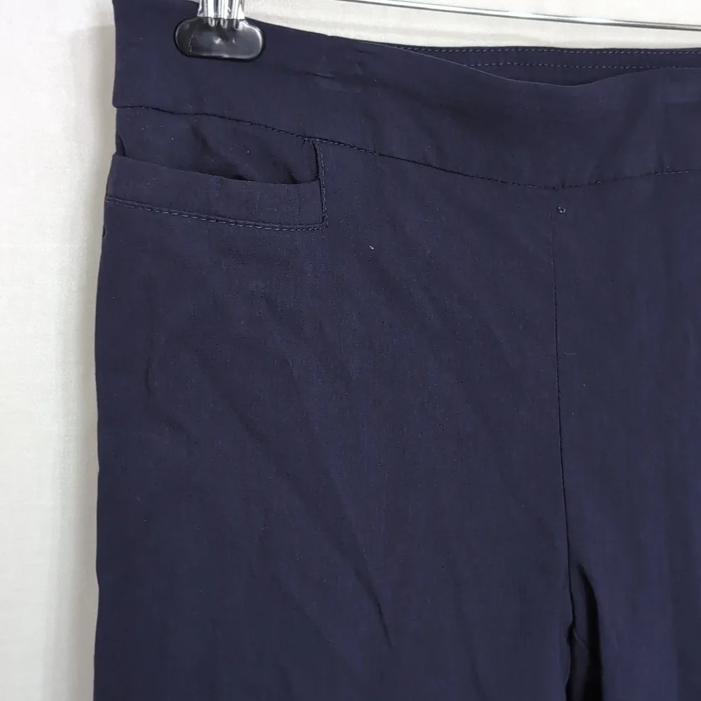 Valerie Stevens Navy Blue Pull-On Ankle Pants Size 10 - Picture 2 of 5